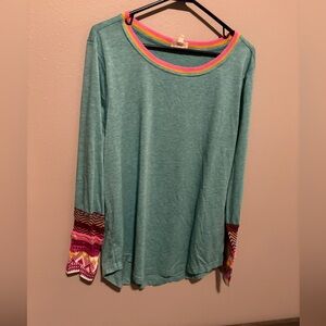 BiBi top with crocheted sleeves. New without tags.